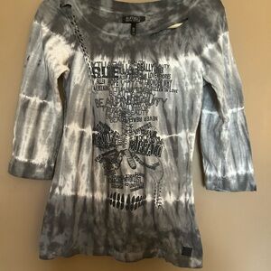 Buffalo Grey Tie-Dye Women's Top